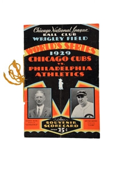 1929 Chicago Cubs vs Philadelphia As World Series Program at Wrigley